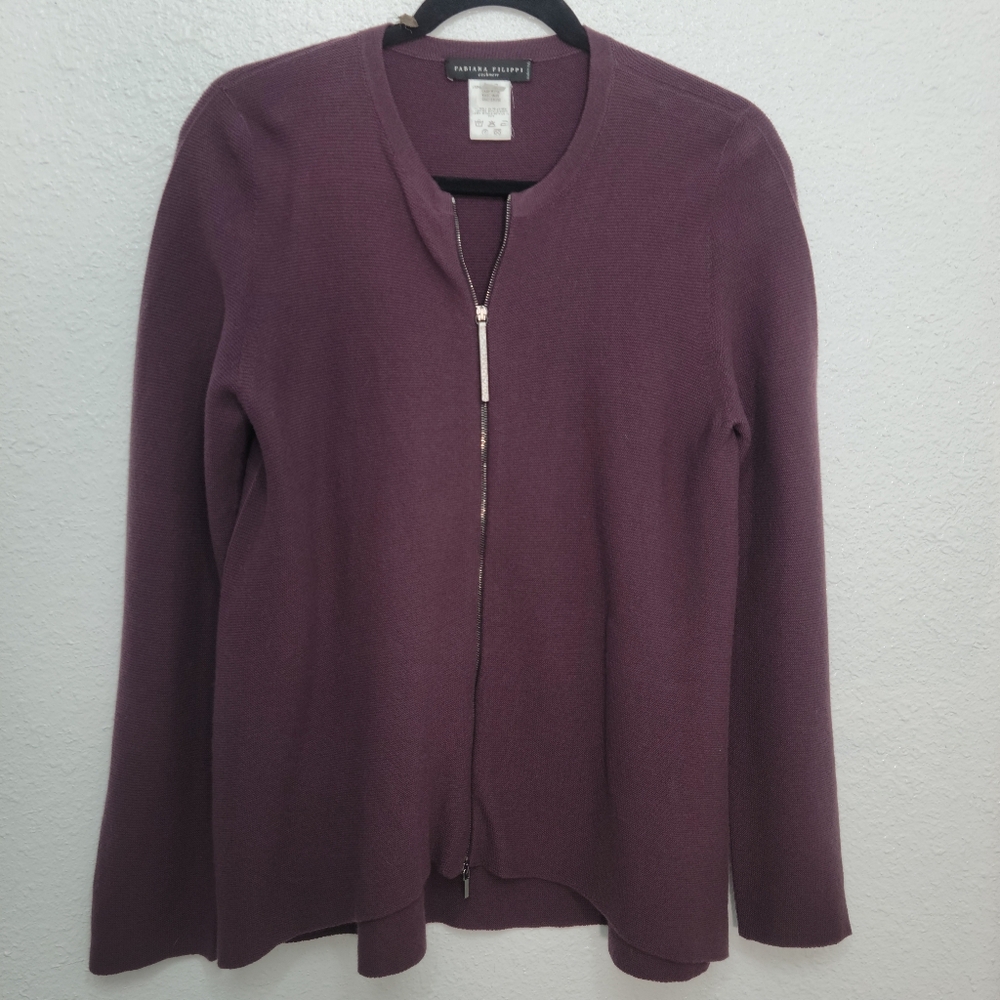 Fabiana Filippi Cardigan Sweater  Purple Full Zip Cashmere Luxury